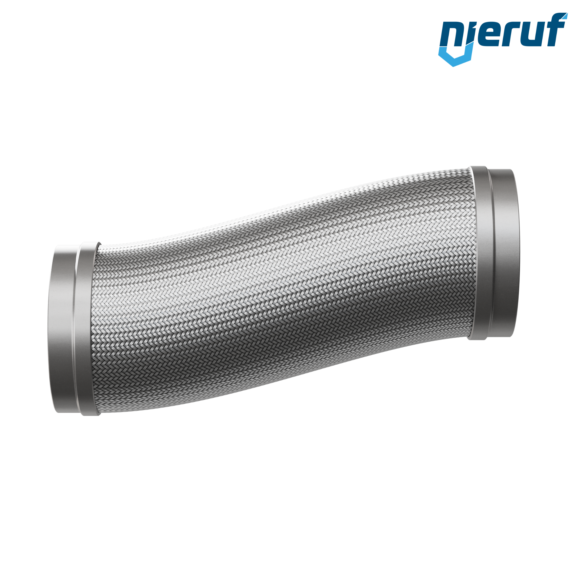 Tubo corrugato in acciaio inossidabile ES01 DN200 - 219.1 mm con treccia singola e estremità a saldare Lunghezza 1000 mm