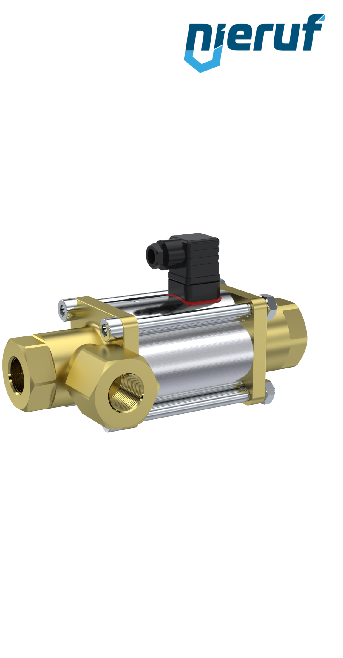 valvola coassiale a 3/2 vie 1" pollici filettatura interna - DN25 ottone 230V AC NO - per applicazione con acqua