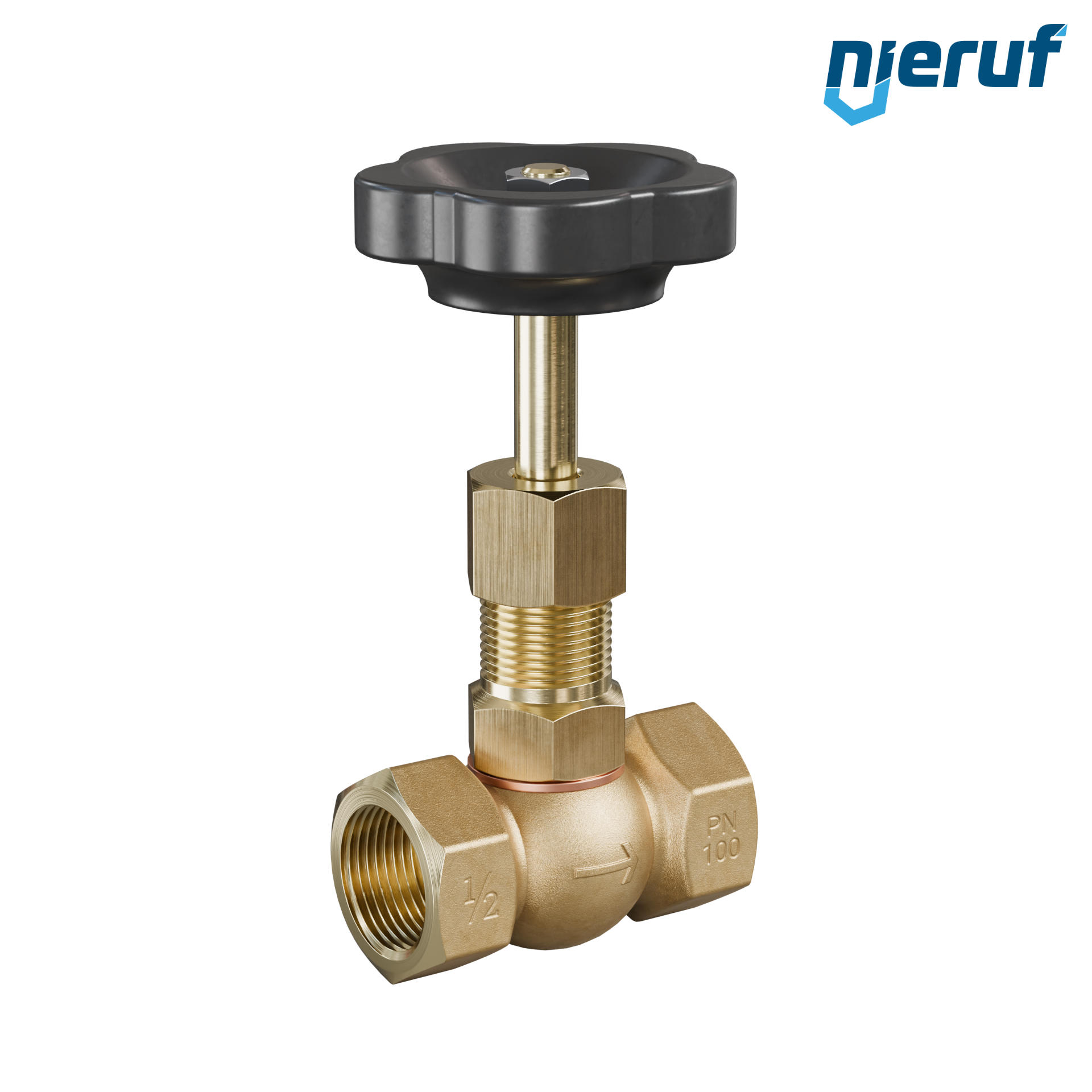 valvola a spillo 1/2" pollici NV02 ottone