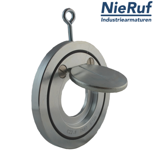 valvola di ritegno a clapet tipo wafer DN100 ZR02 acciaio inossidabile 1.4408 / A351 CF8M metallo