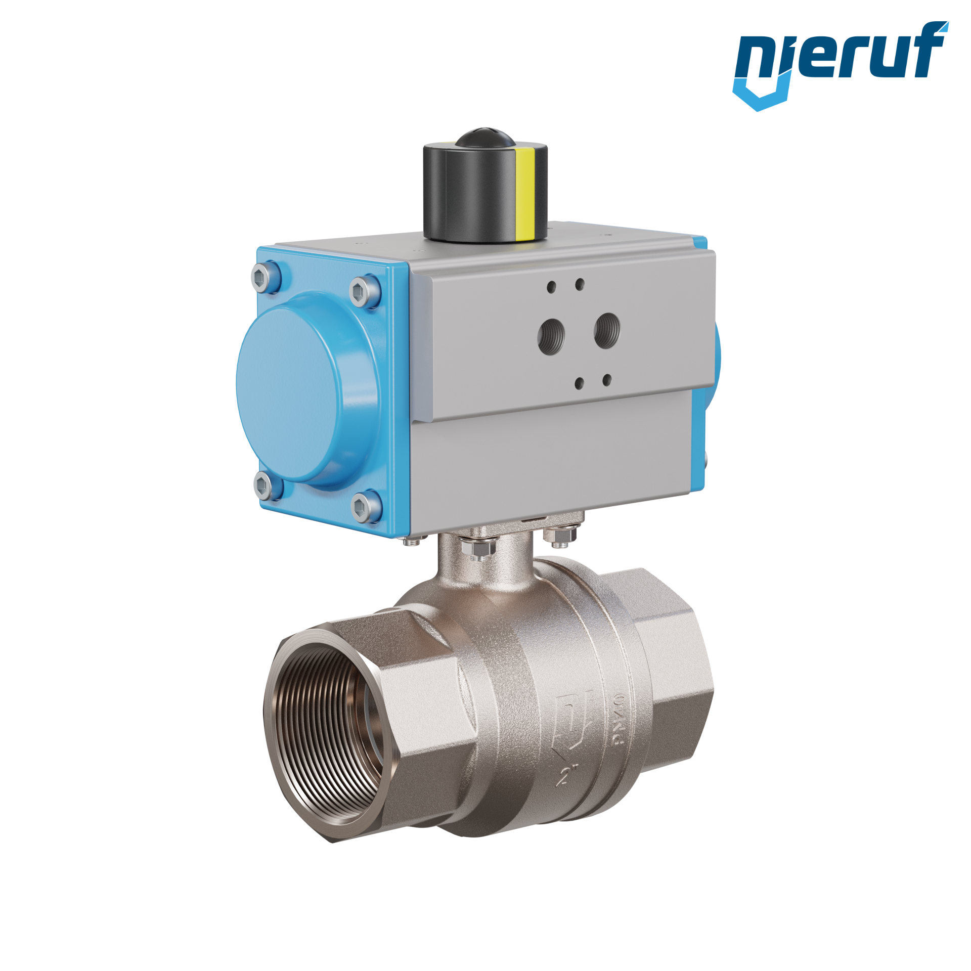 valvola a sfera automatica con manicotto DN50 - 2" pollici azionamento rotativo pneumatico a doppio effetto PK01