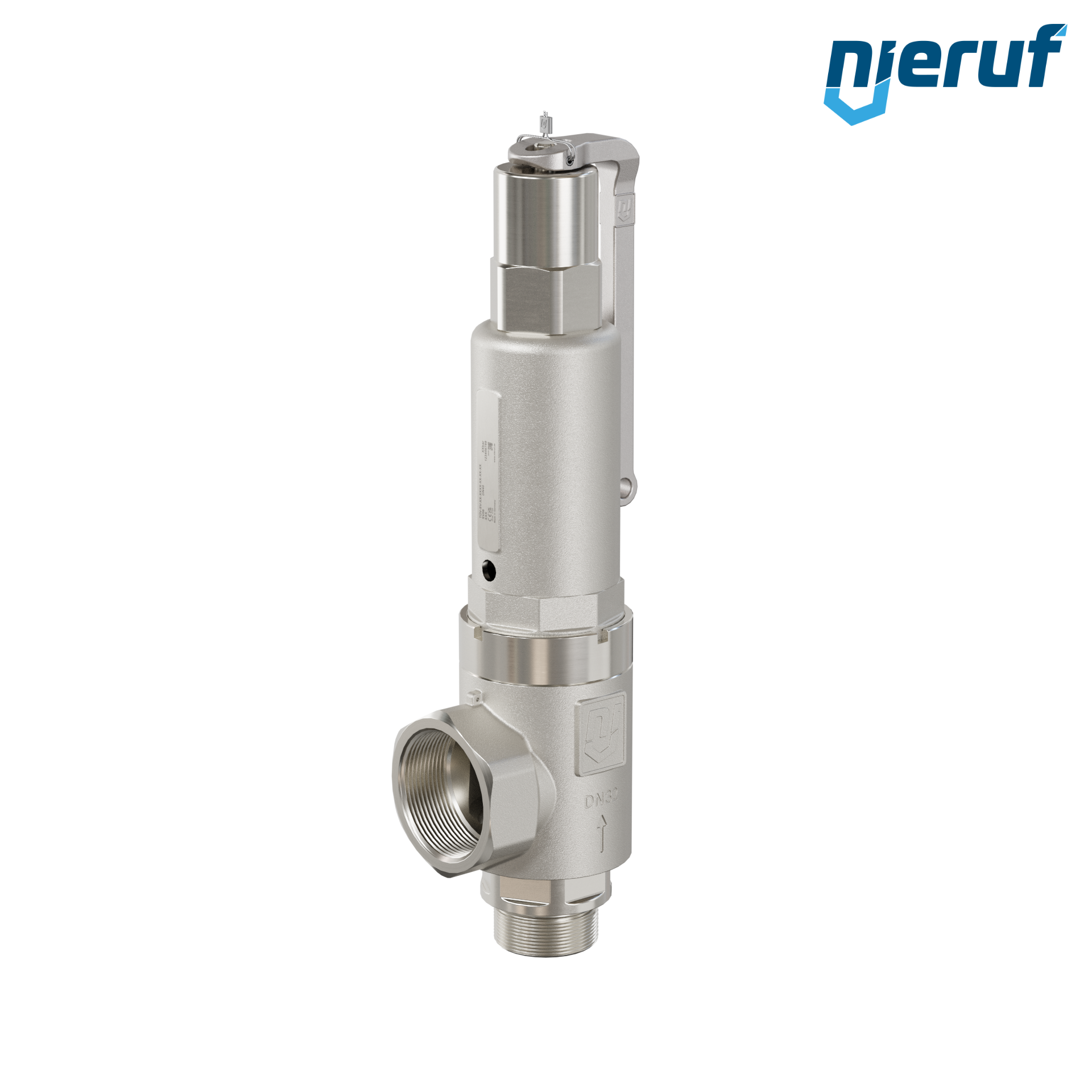 valvola di sicurezza 1 1/2" M  x 2" F SV06 fluidi liquidi, acciaio inox FKM, con leva