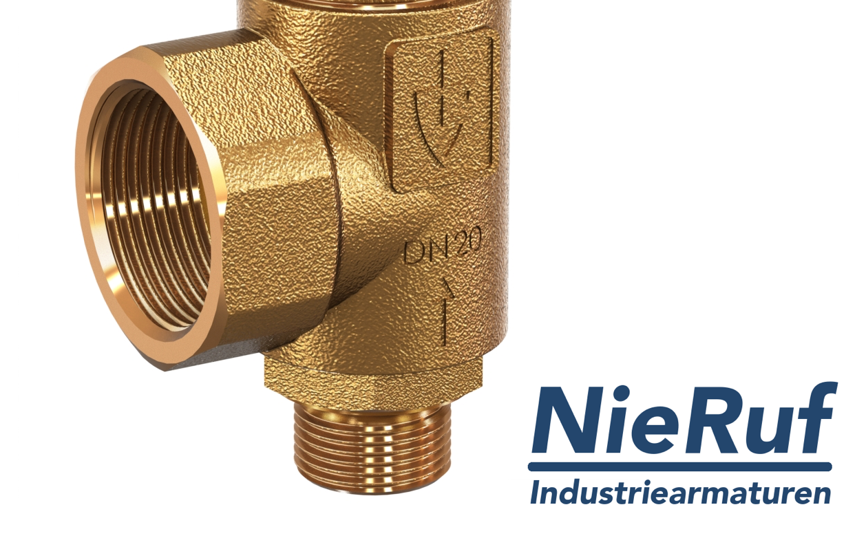 valvola di sicurezza 1 1/4" M  x 2" F SV07 fluidi gassosi neutri, ottone rosso FKM, con leva
