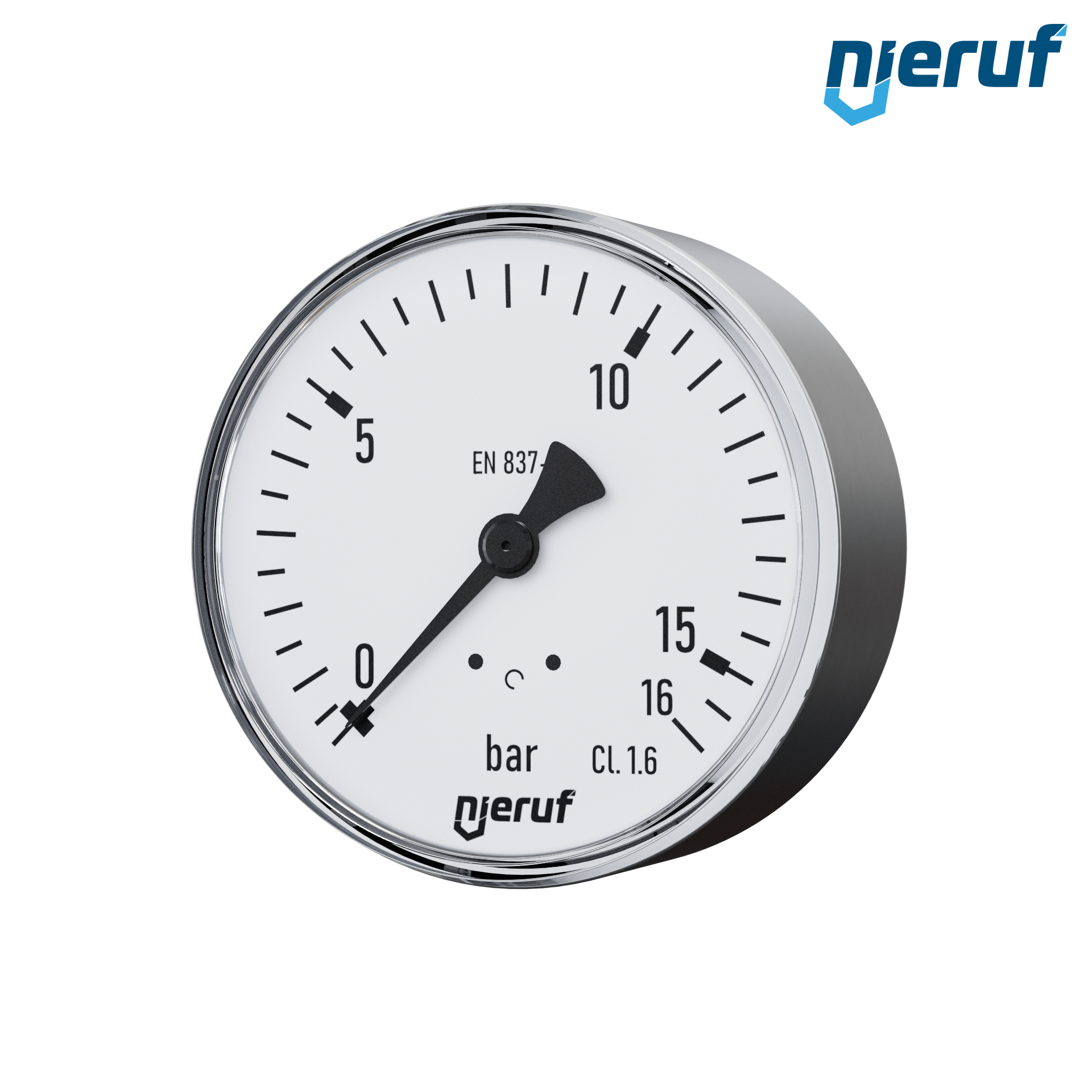 manometro G 1/2" assiale 63 mm acciaio MM04 0 - 16,0 bar senza fluido di riempimento, asciutto