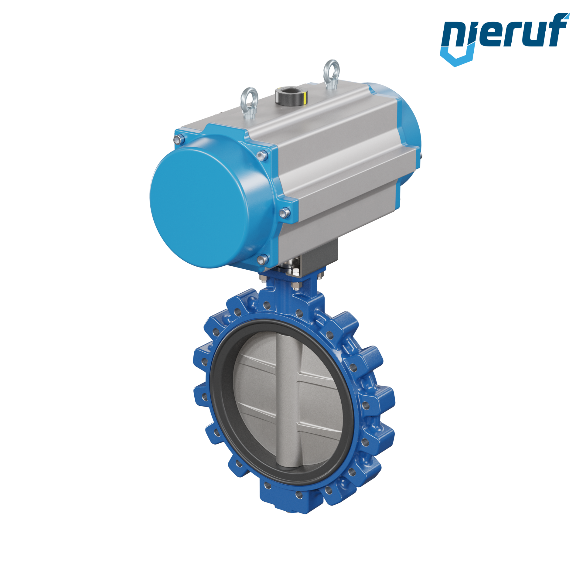 valvola a farfalla DN 400 AK02 FPM attuatore pneumatico a semplice effetto chiusura a molla