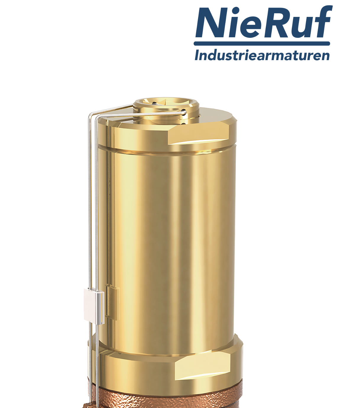 valvola di troppo pieno ad angolo 3/8" pollici filettat. int UV01 ottone rosso/ottone 0,2 - 0,8 bar