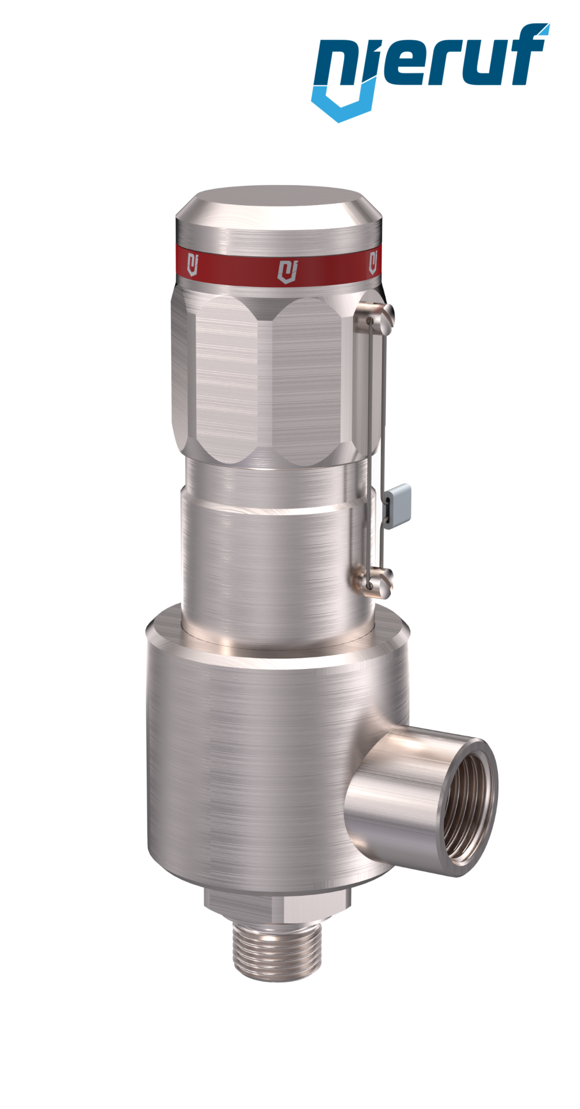 valvola di sicurezza DN6 1/4" M X 1/2" F SV15, MD/ PEEK, senza dispositivo di sollevamento, modello ad angolo, >500,0 - 1100,0 bar