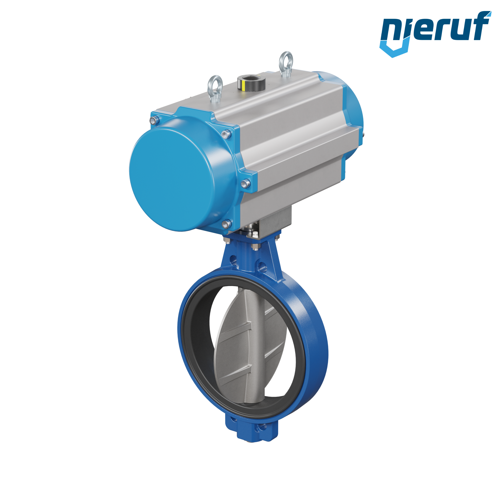 valvola a farfalla DN 400 AK01 NBR-70-nero DVGW gas attuatore pneumatico a semplice effetto apertura a molla
