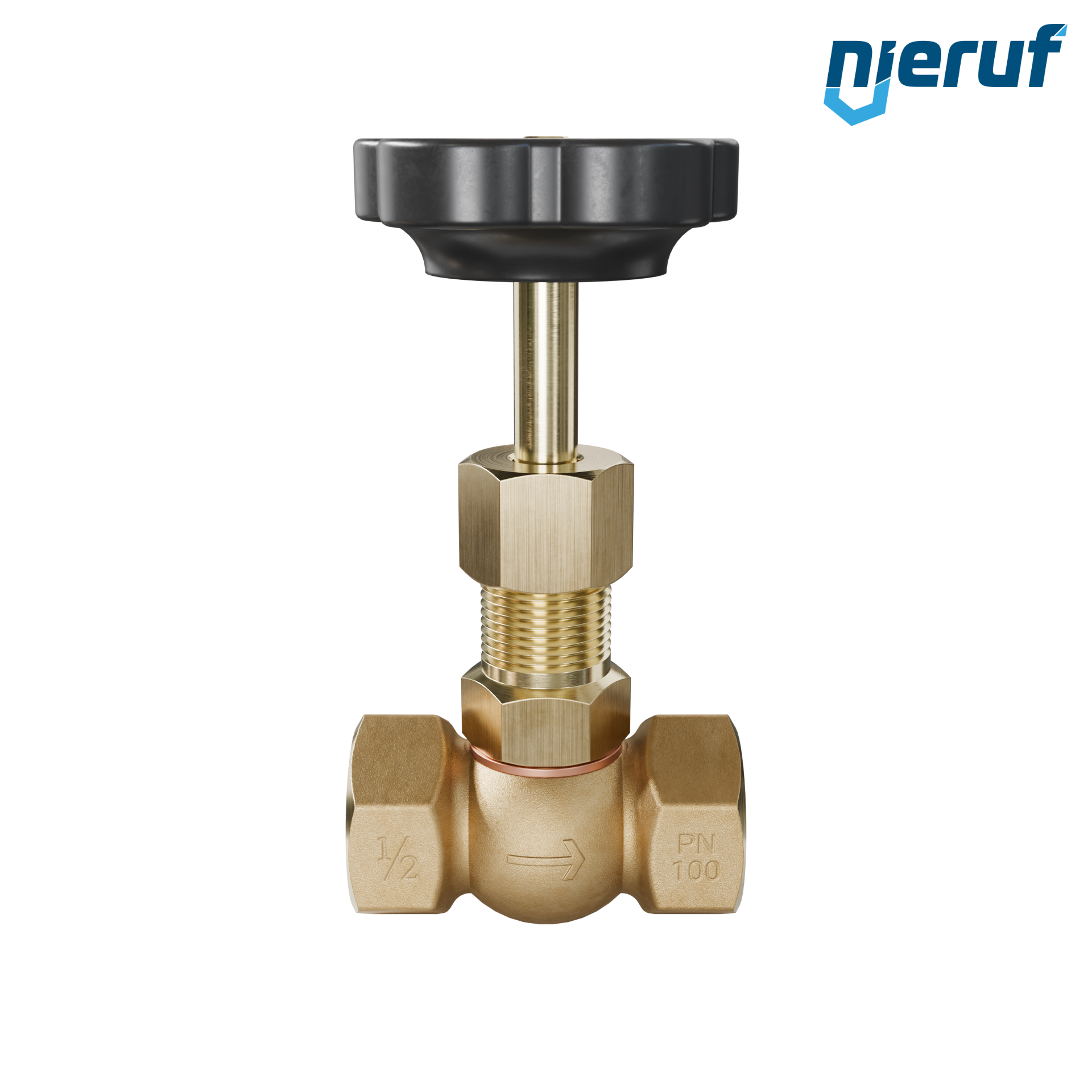 valvola a spillo 1/2" pollici NV02 ottone