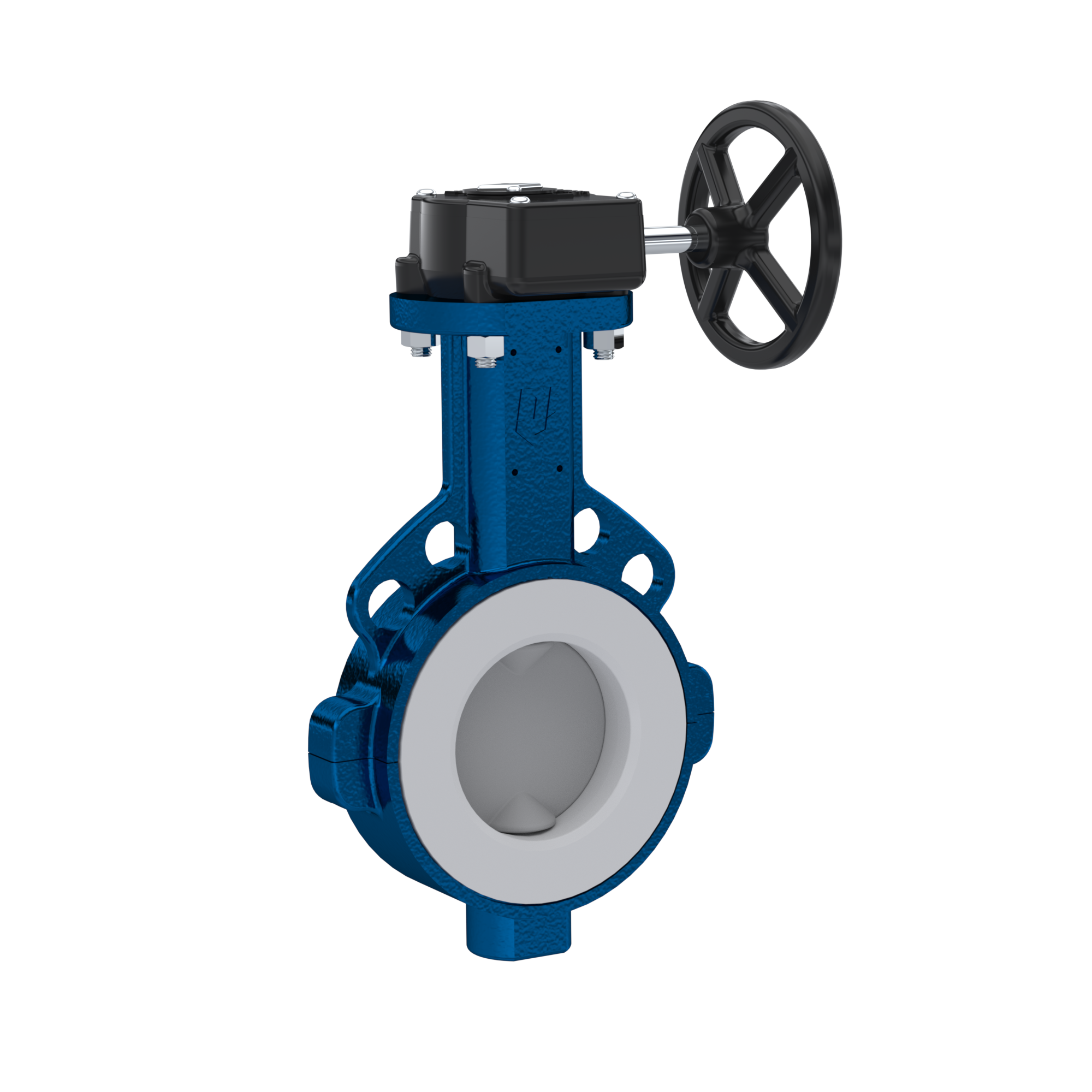 valvola a farfalla PFA PTFE AK09 DN50 ANSI150 volantino manuale inserto in FKM