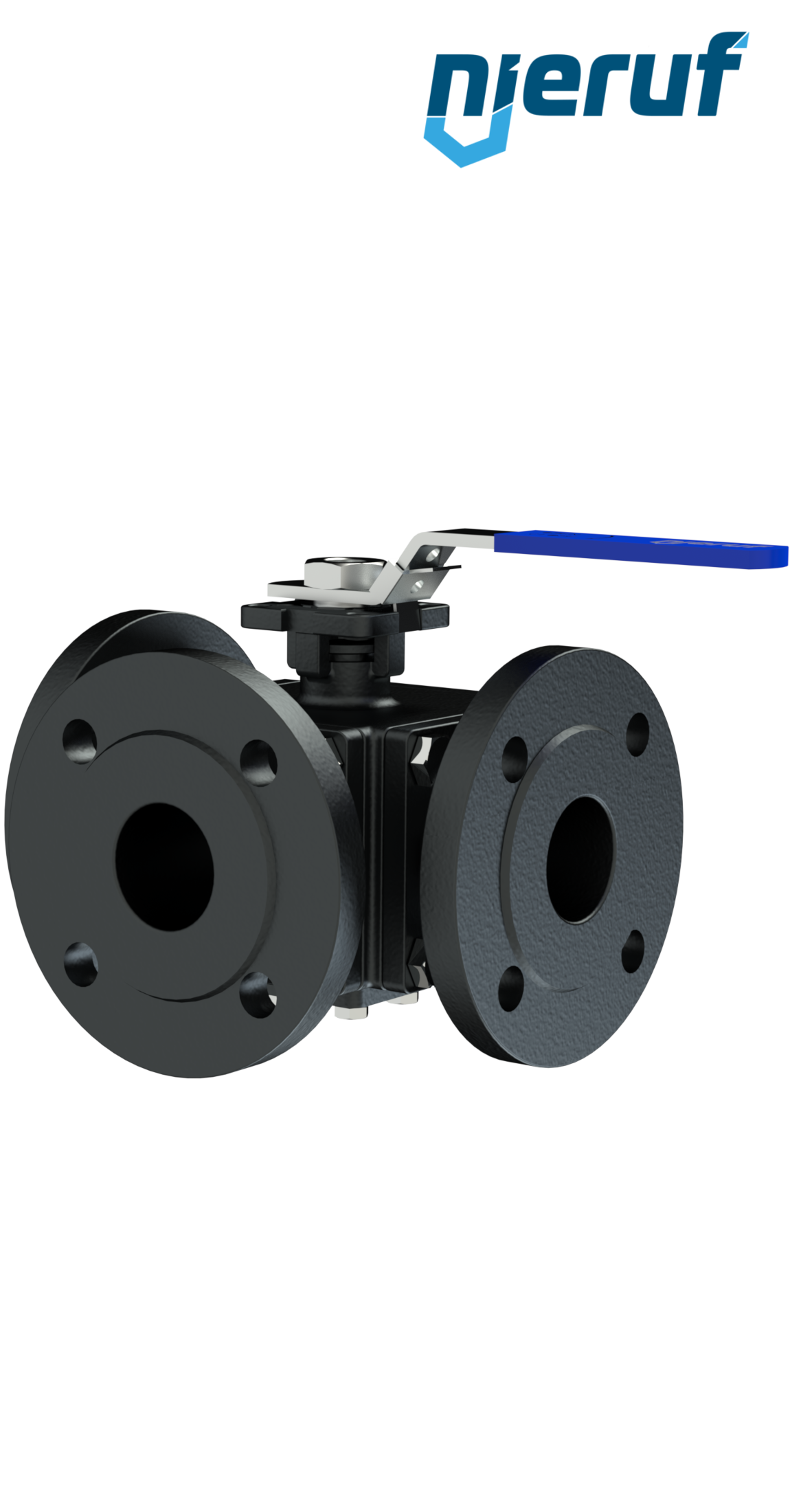 valvola a sfera flangiata a tre vie DN80 FK08 incavo a forma di T in acciaio fuso 1.0619