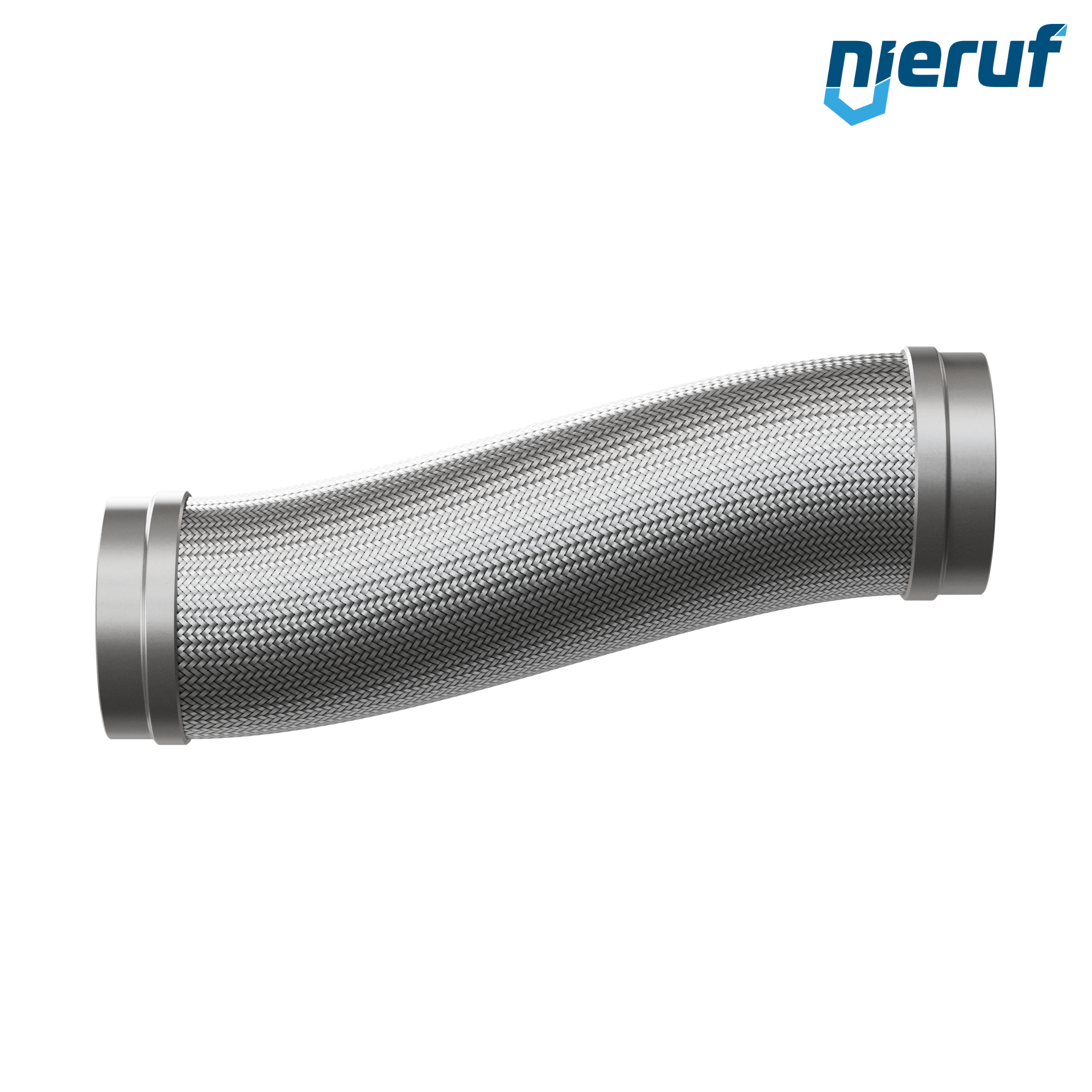 Tubo corrugato in acciaio inossidabile ES01 DN150 - 168.3 mm con treccia doppia e estremità a saldare Lunghezza 1000 mm
