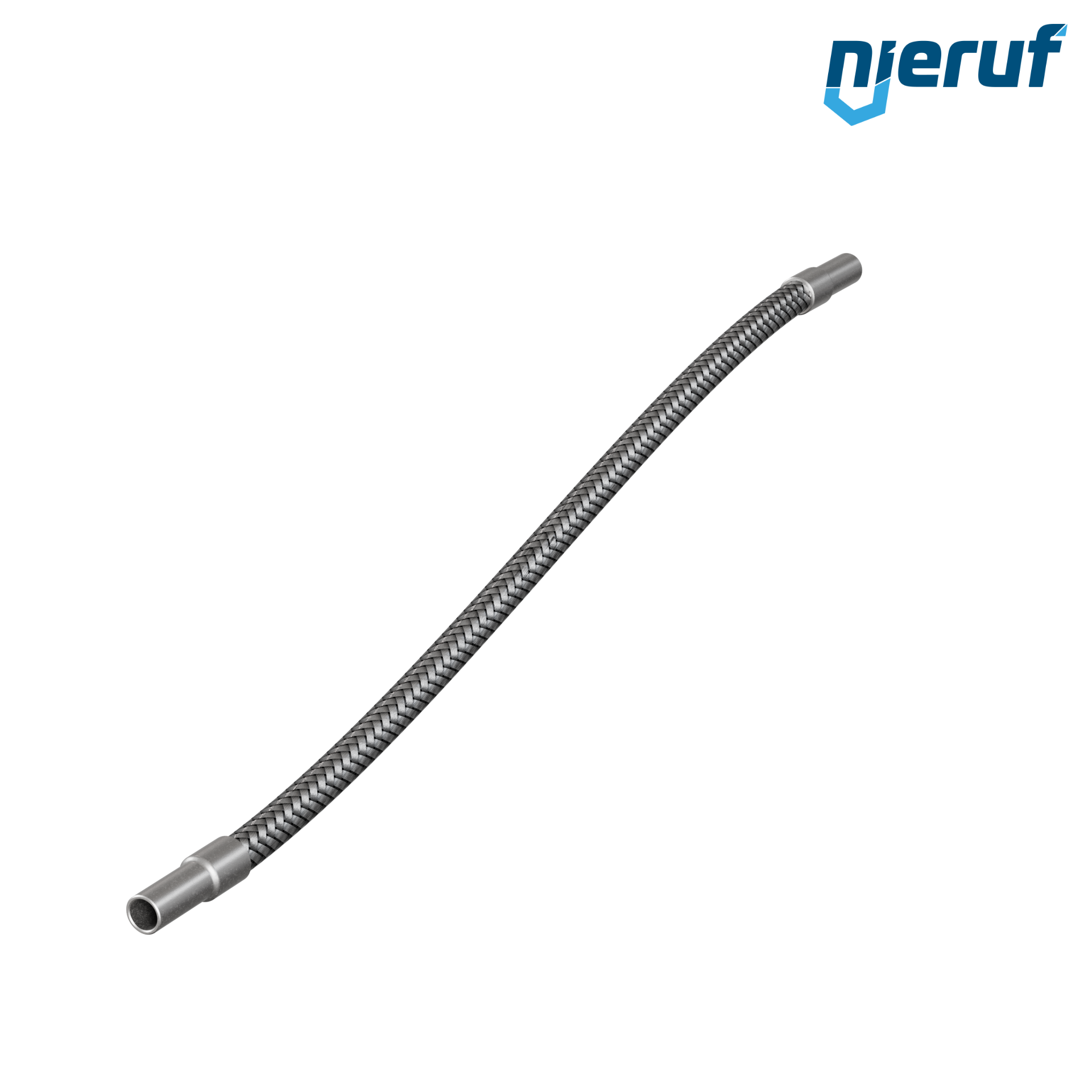 Tubo corrugato in acciaio inossidabile ES01 DN6 - 15.0 mm con treccia doppia e estremità a saldare Lunghezza 1000 mm