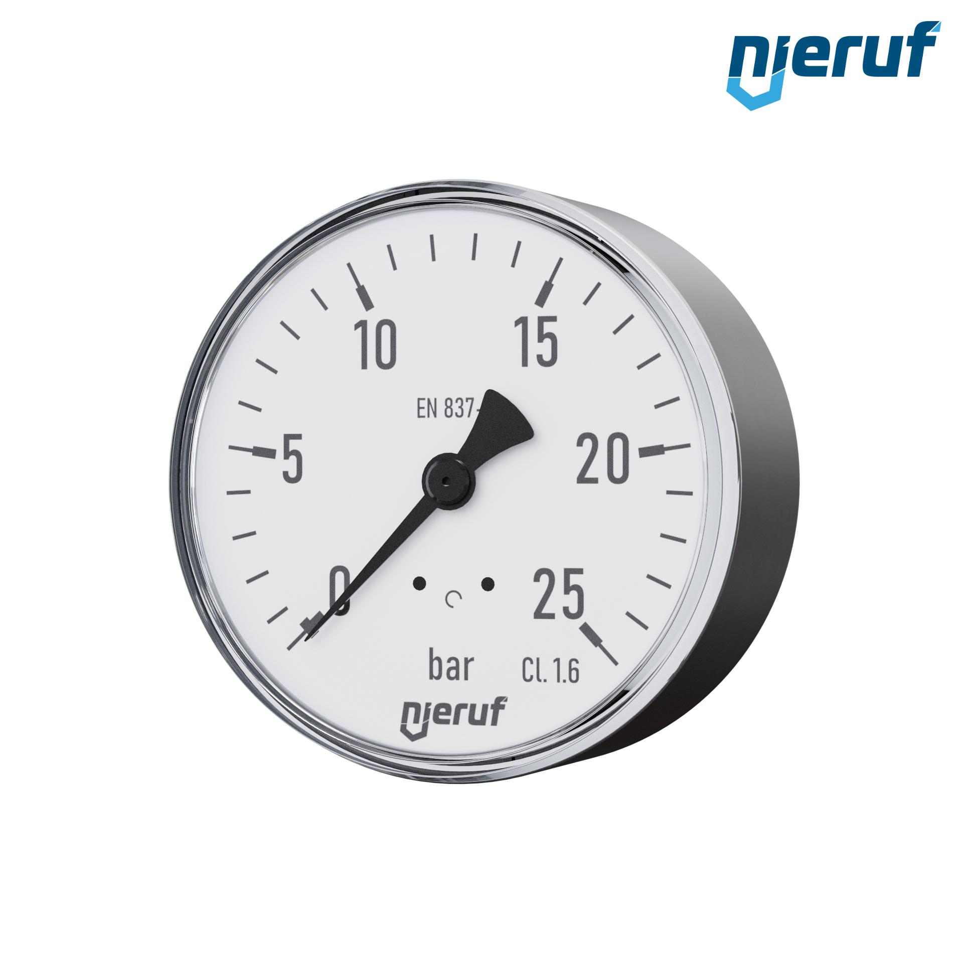 manometro G 1/2" assiale 63 mm acciaio MM04 0 - 25,0 bar senza fluido di riempimento, asciutto