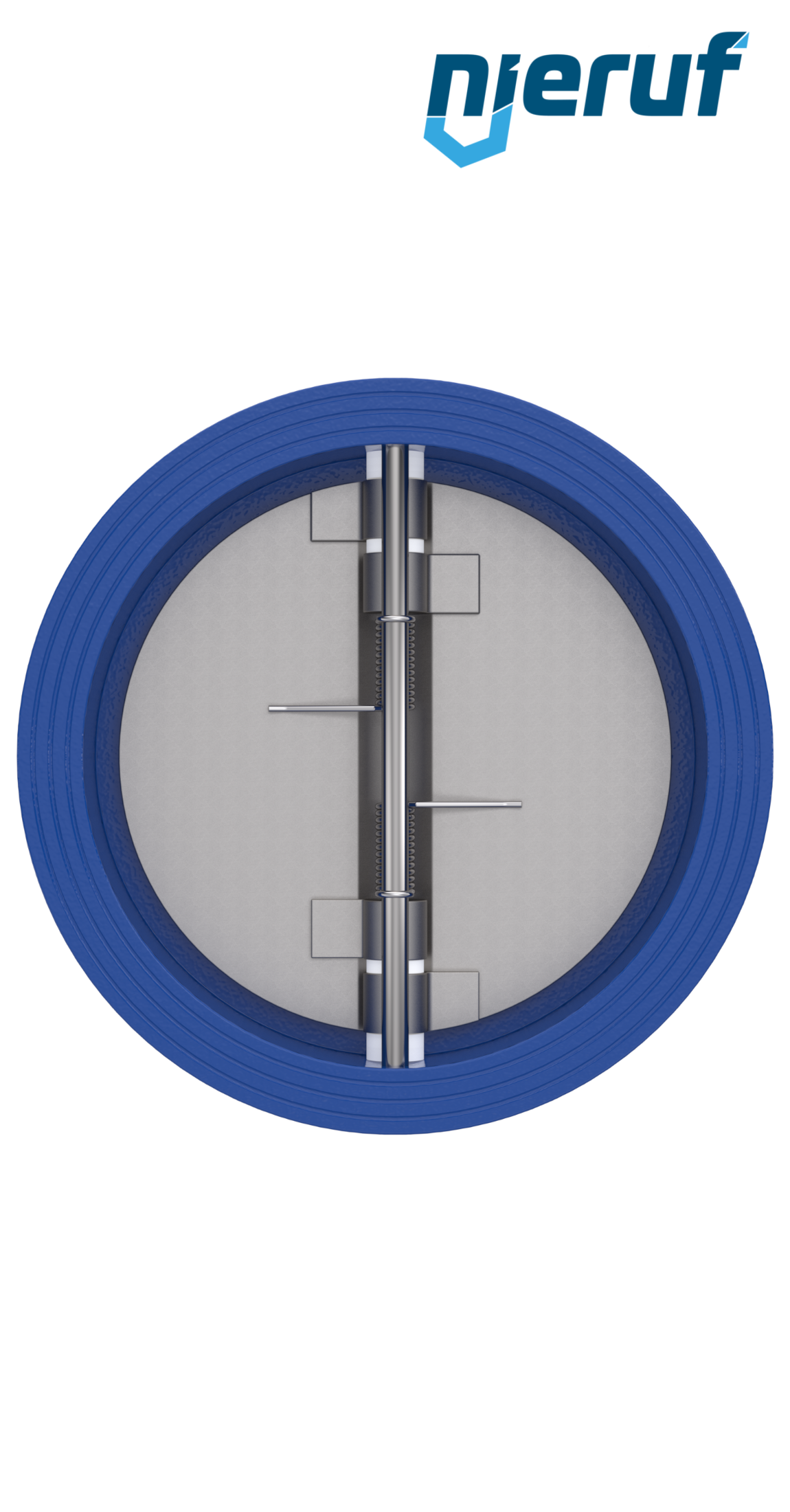 valvola di ritegno a doppio battente DN350 ANSI150 DR02 ANSI 150 GGG40 con rivestimento epossidico blu 180µm  EPDM