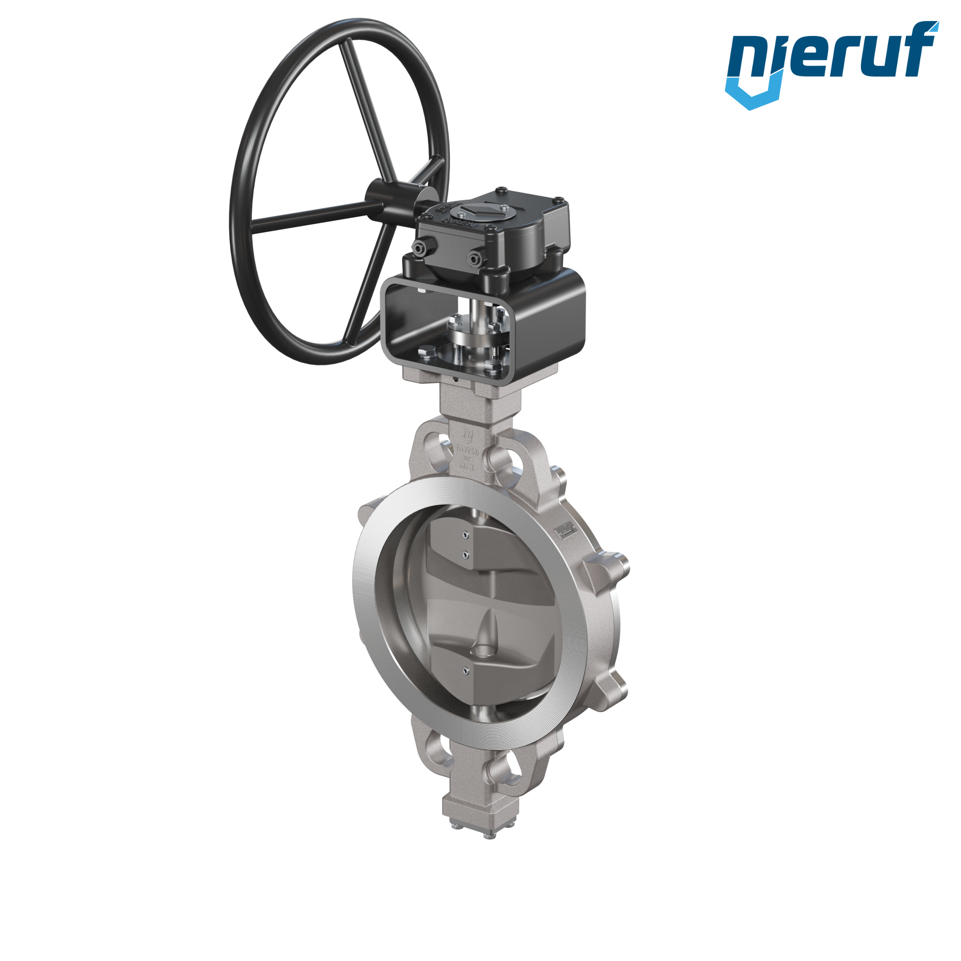 valvola a farfalla triplo eccentrico acciaio inox AK13 DN 250 PN10-40 ANSI150-300 volantino
