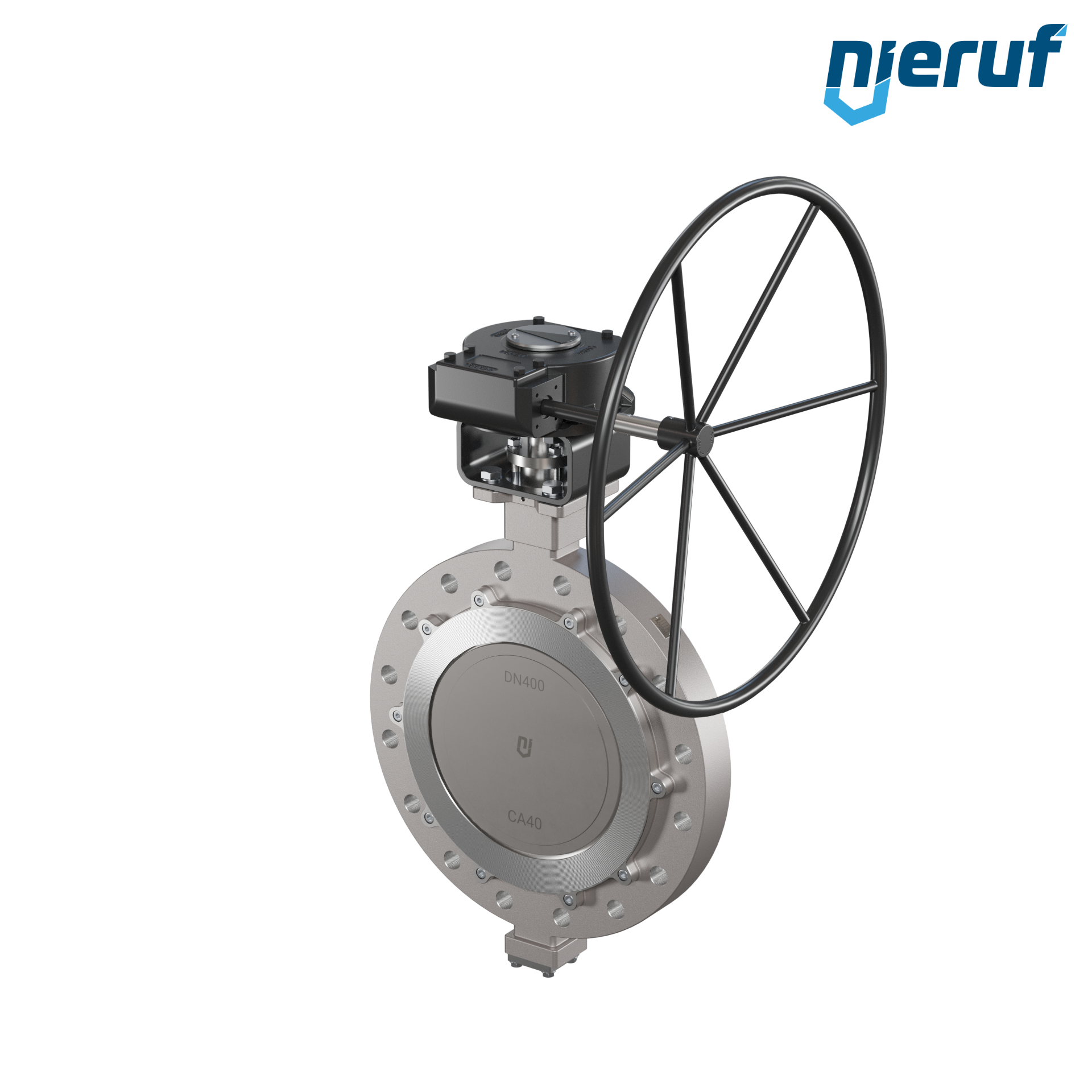 valvola a farfalla triplo eccentrico acciaio inox AK14 DN 400 ANSI150 volantino