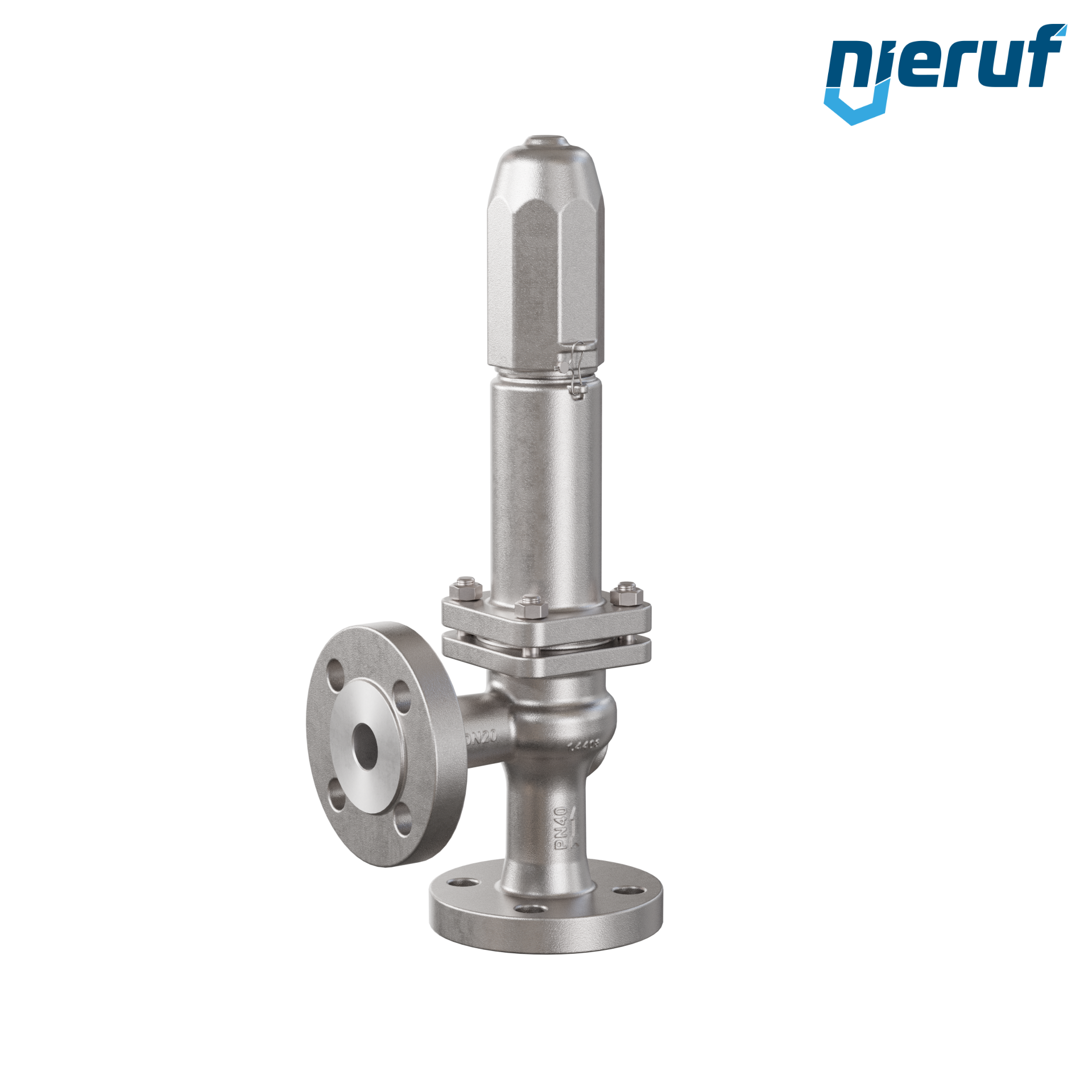 valvola di sicurezza flangiata DN20/DN20 SF0301, acciaio inox 1.4408 metallo, senza leva