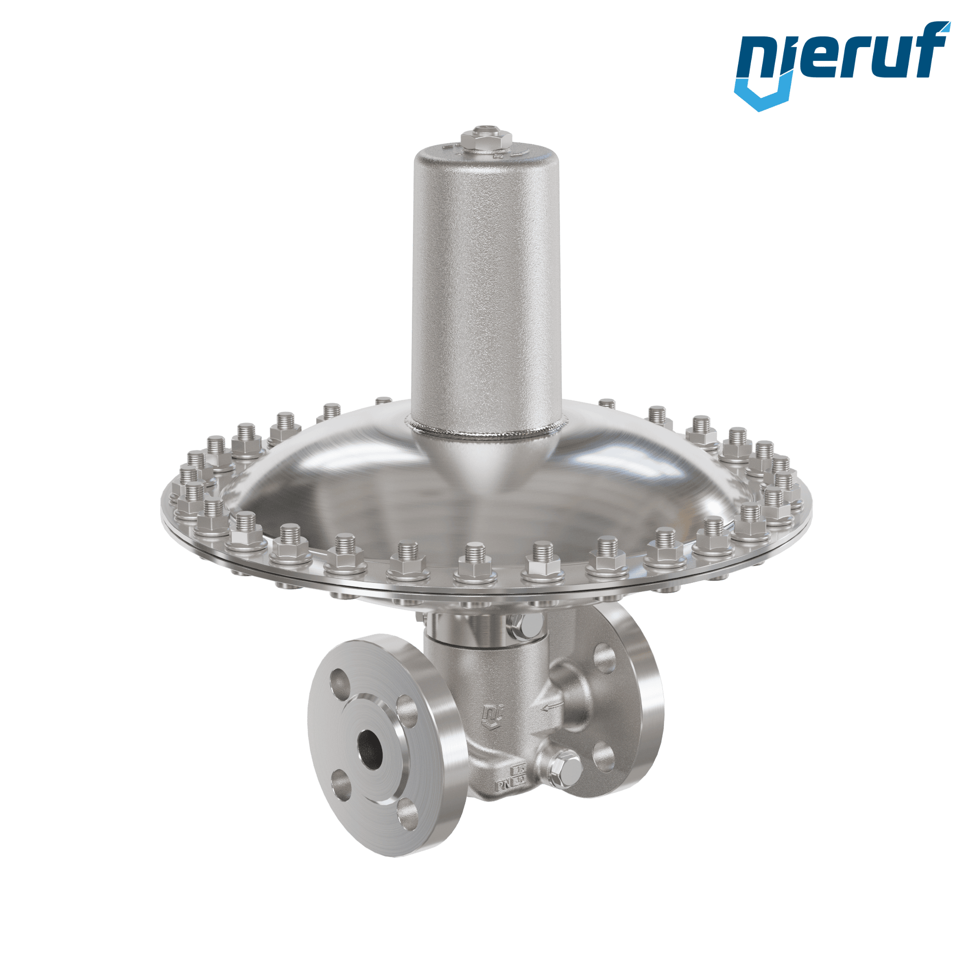 Regolatore in mbar DN15 DM23 flangia DIN EN 1092 acciaio inossidabile FKM 7 - 100 mbar
