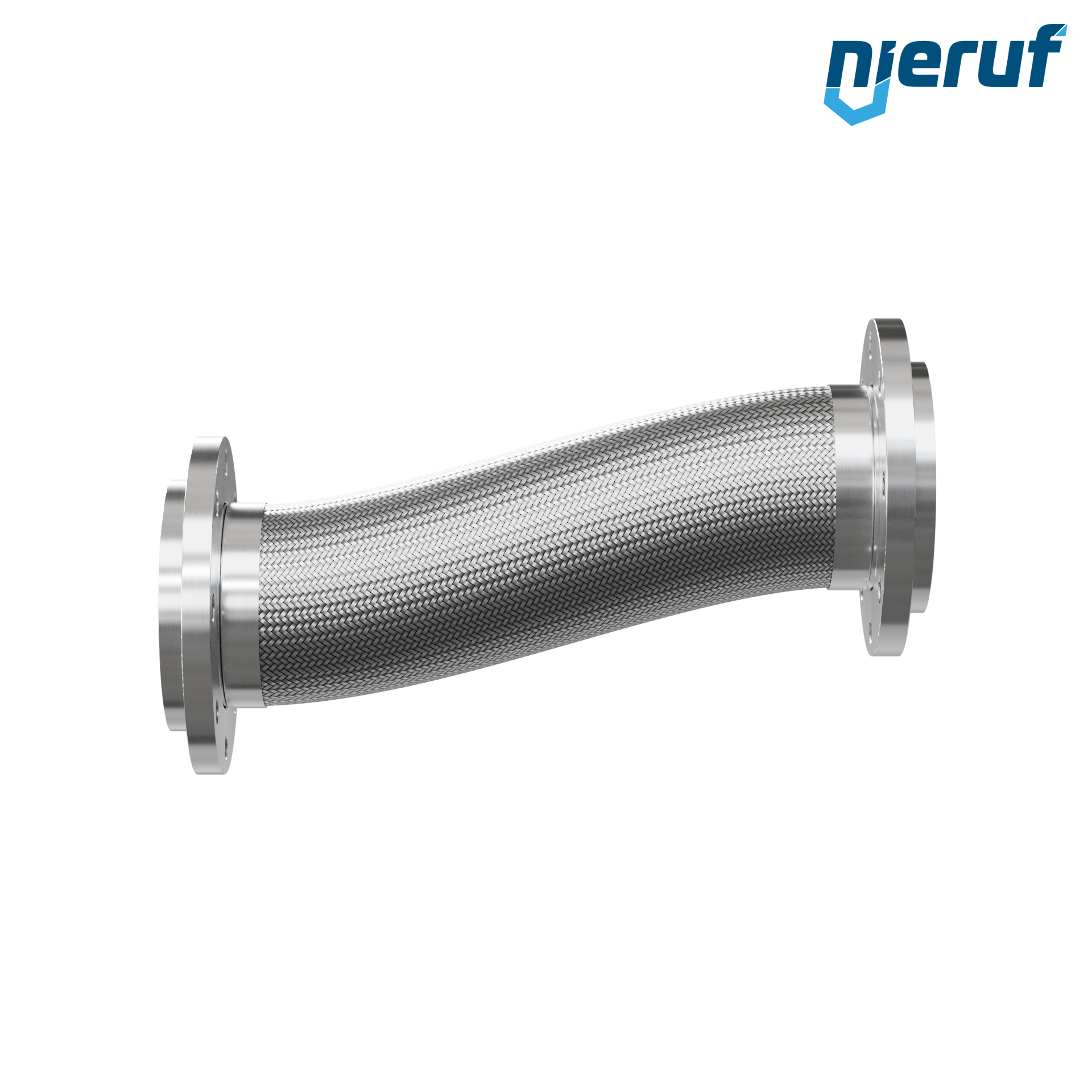 Tubo corrugato in acciaio inossidabile ES01 DN150 - 6" pollici con treccia doppia e flangia girevole Lunghezza 1000 mm
