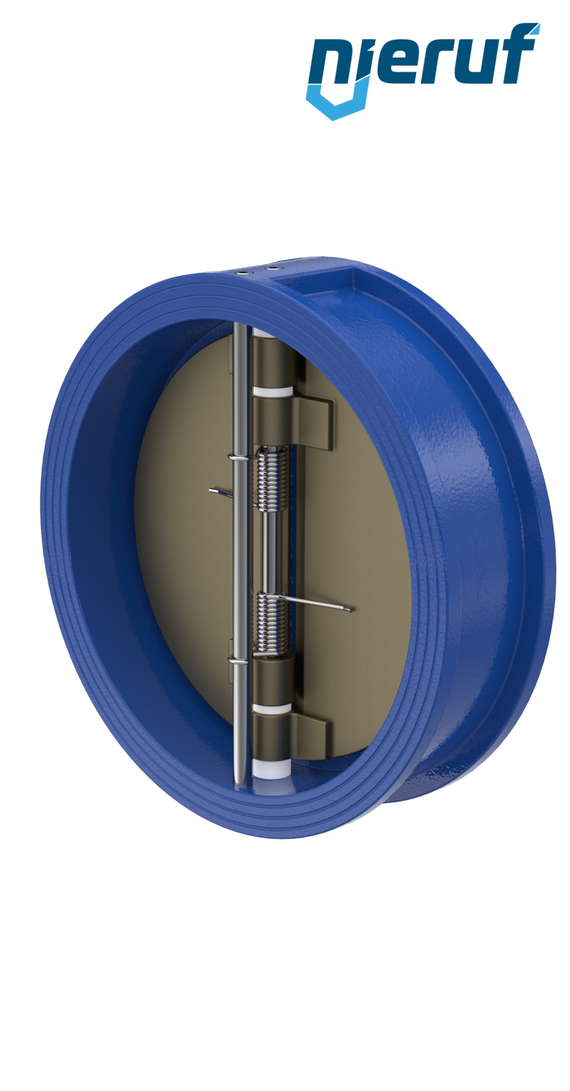 valvola di ritegno a doppio battente DN400 ANSI150 DR04 ANSI 150 GGG40 con rivestimento epossidico blu 180µm  FKM