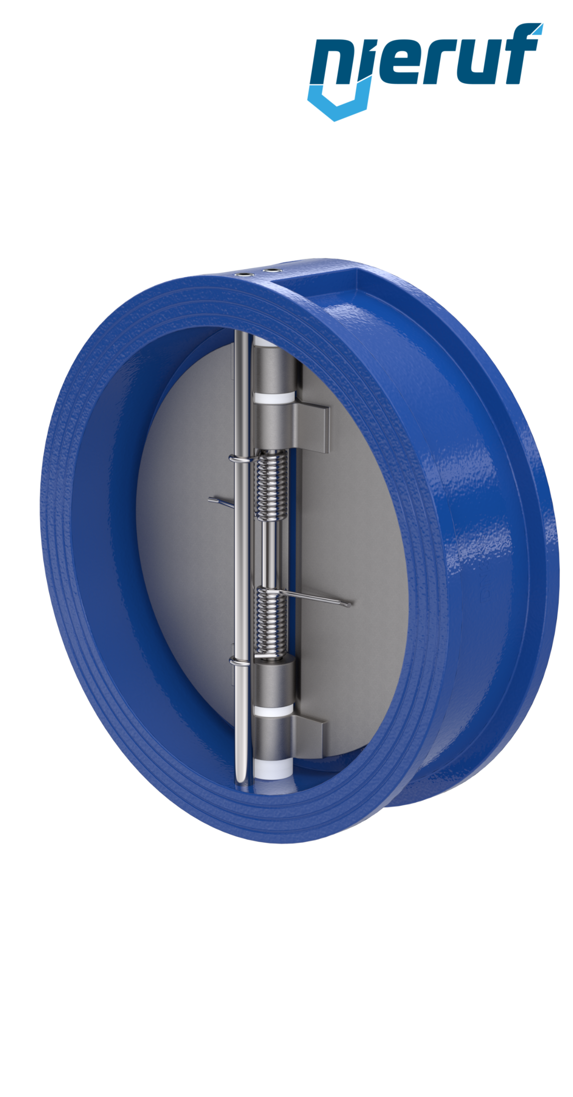 valvola di ritegno a doppio battente DN350 ANSI150 DR01 ANSI 150 GGG40 con rivestimento epossidico blu 180µm  EPDM