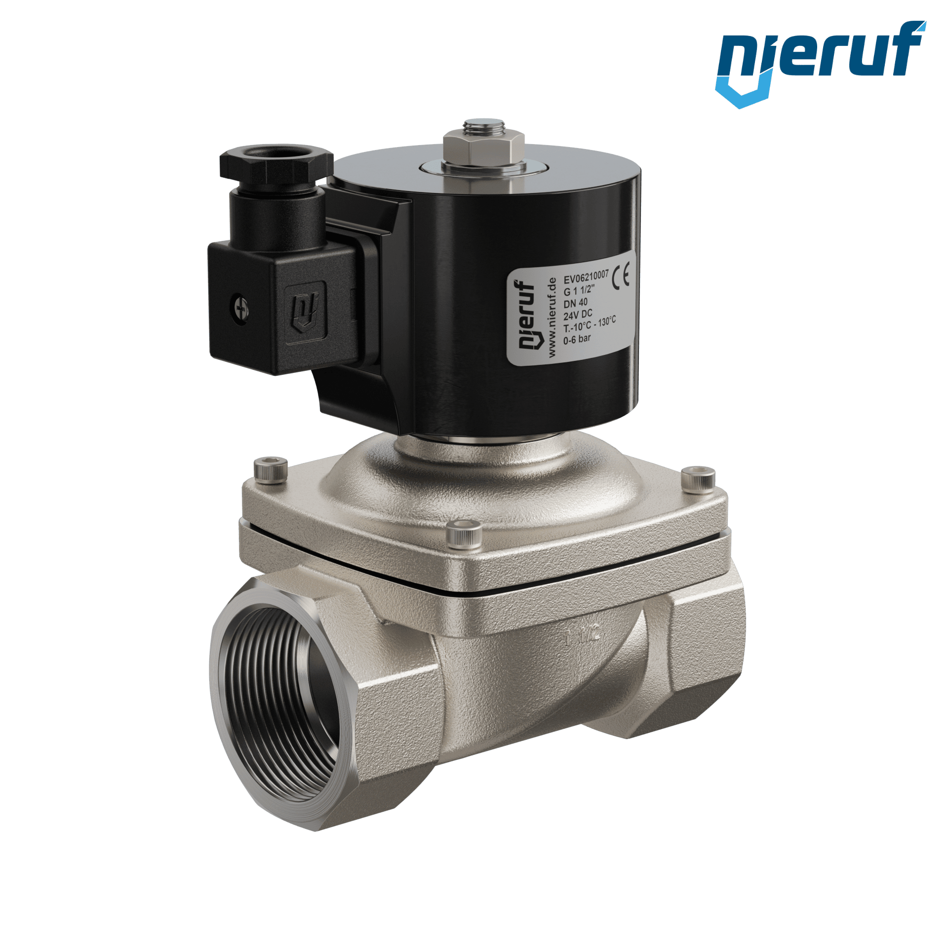elettrovalvola G 1 1/2" pollici acciaio inossidabile EV06 EPDM 24V DC