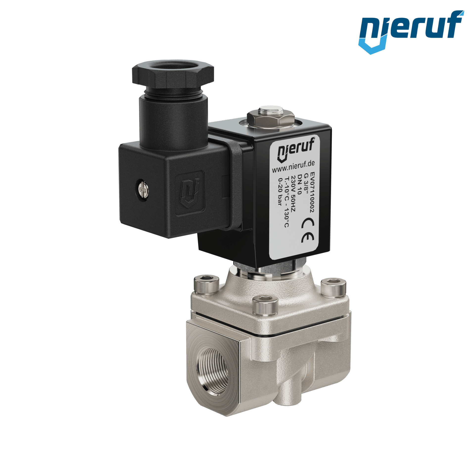 elettrovalvola G 3/8" pollici acciaio inossidabile EV07 EPDM 230V 50Hz
