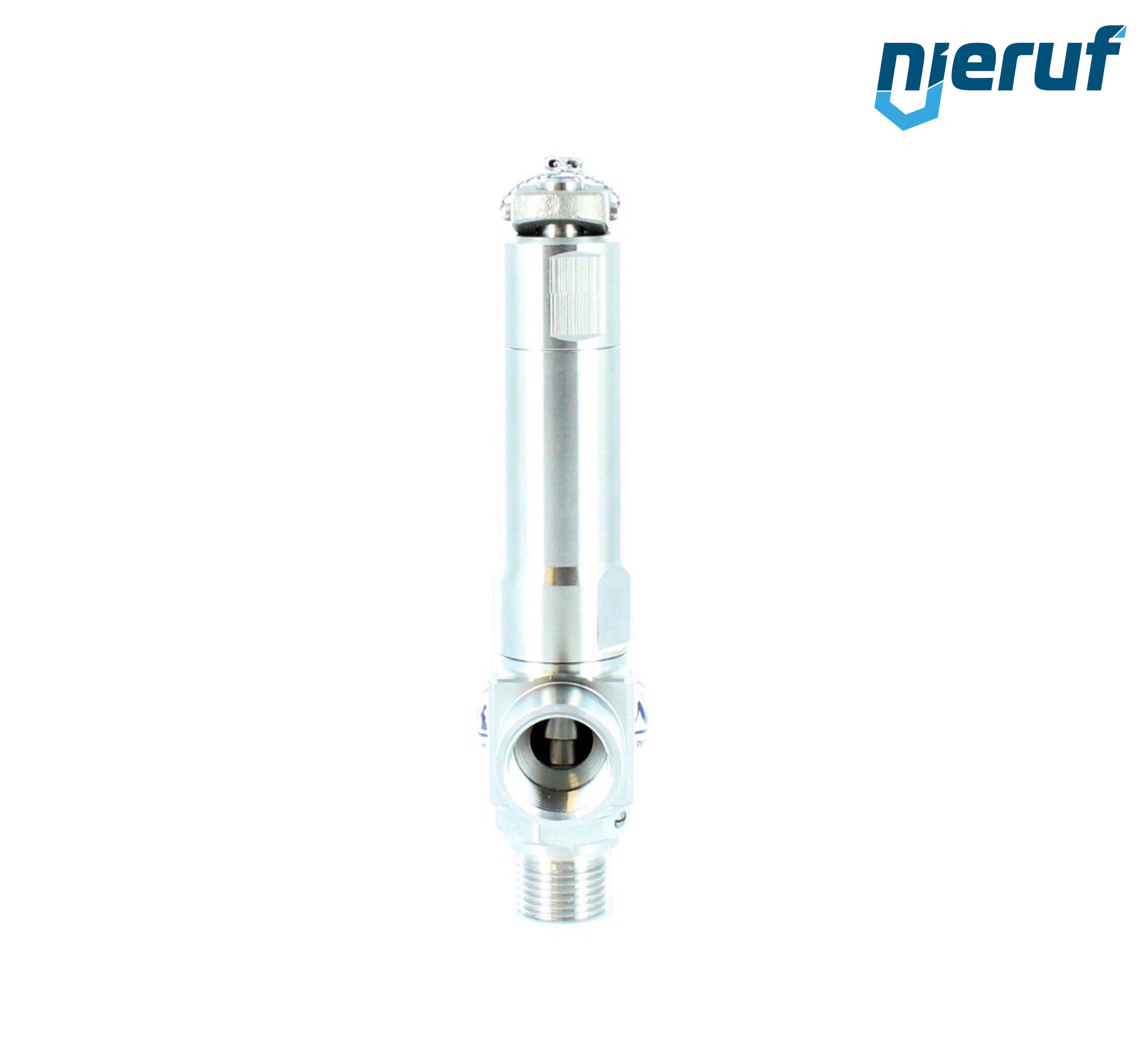 valvola di sicurezza ad angolo 3/8" M  x 3/8" F SV12, acciaio inox EPDM, con leva