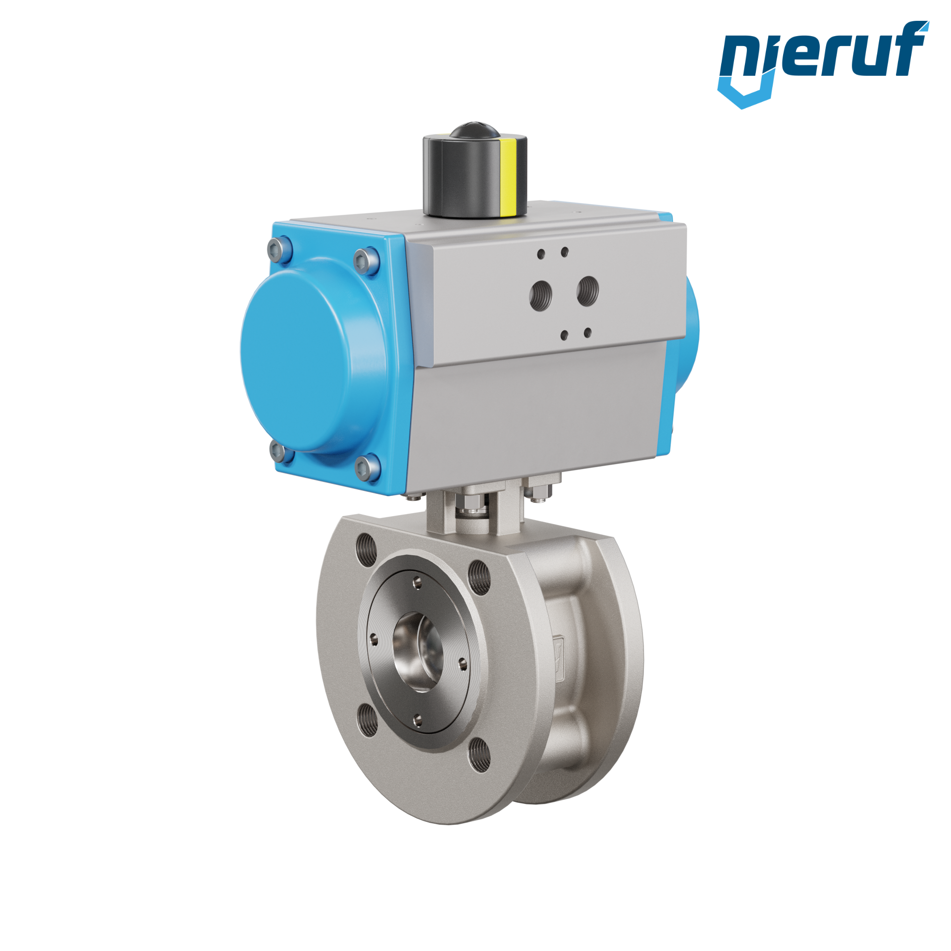 valvola a sfera flangiata dal design compatto DN32 PK07 azionamento rotativo pneumatico a semplice effetto