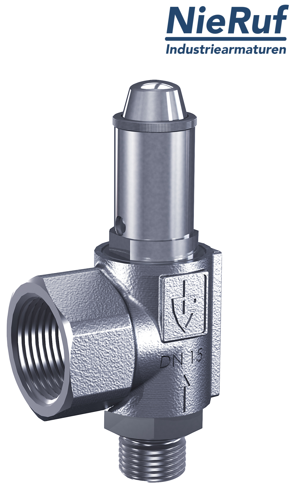 valvola di sicurezza 3/4" M  x 1 1/4" F SV06 fluidi liquidi, acciaio inox NBR