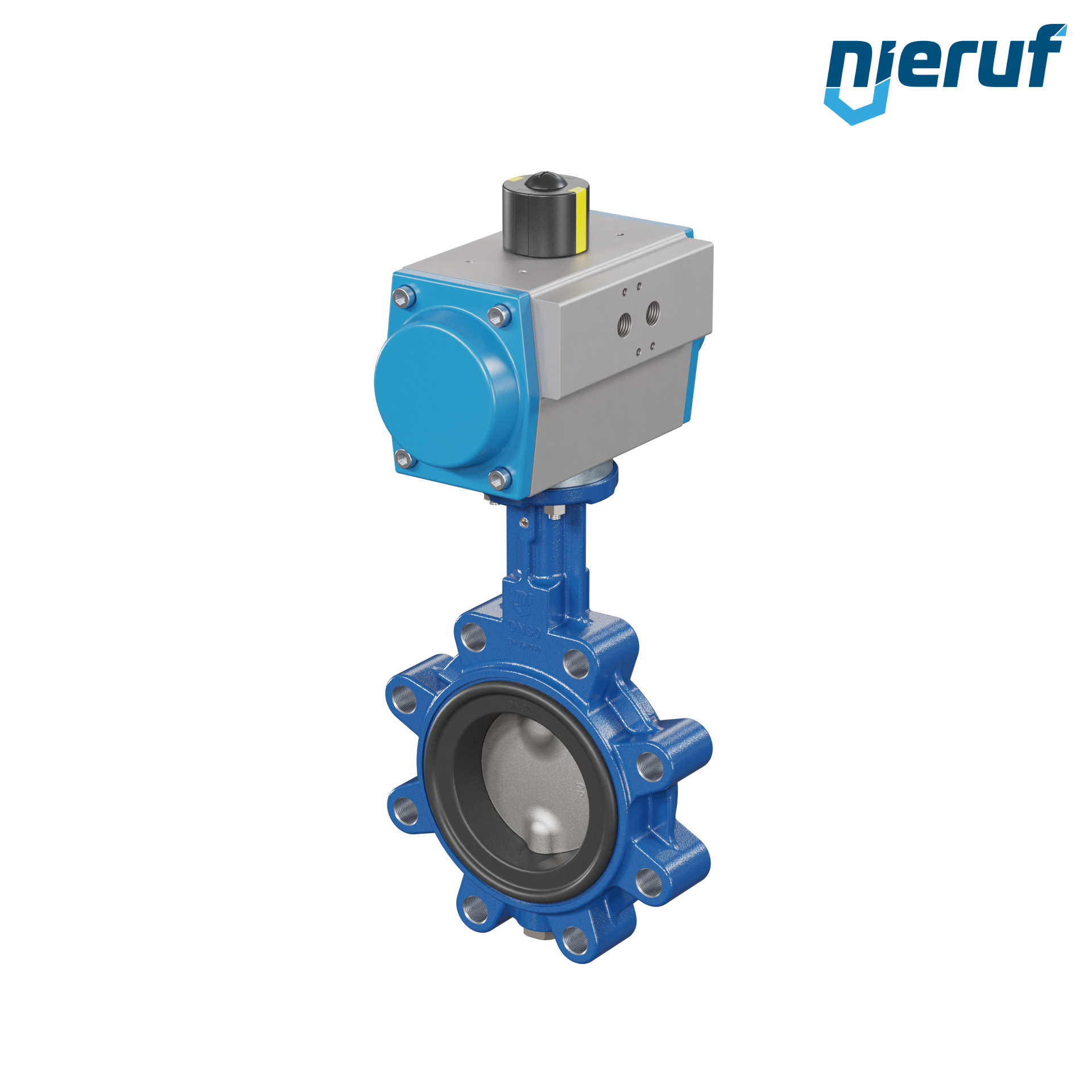 valvola a farfalla DN 80 AK02 NBR-70-nero DVGW gas attuatore pneumatico a doppio effetto