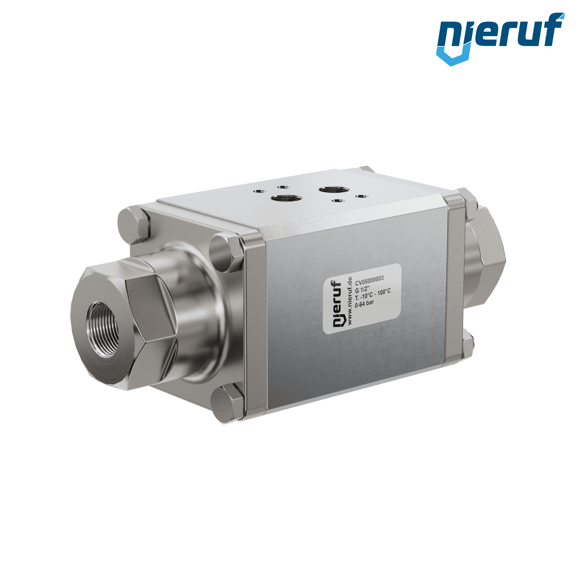 valvola coassiale a 2/2 vie CV05 1/2" pollici filettatura interna - DN15 acciaio inossidabile max. 64 bar NC