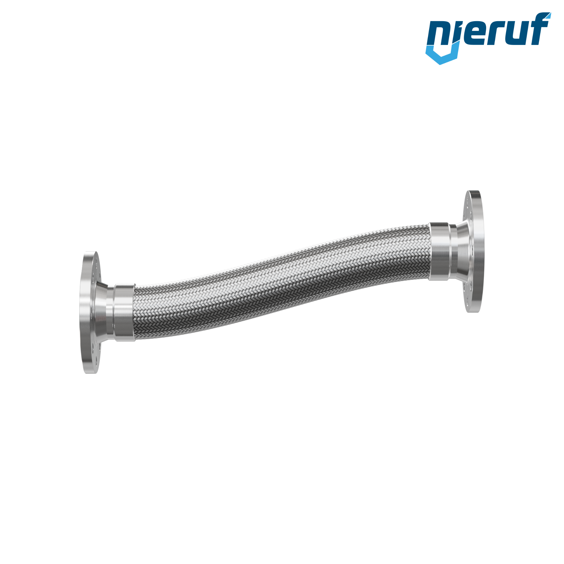 Tubo corrugato in acciaio inossidabile ES01 DN80 - 3" pollici con treccia singola e flangia fissa Lunghezza 500 mm