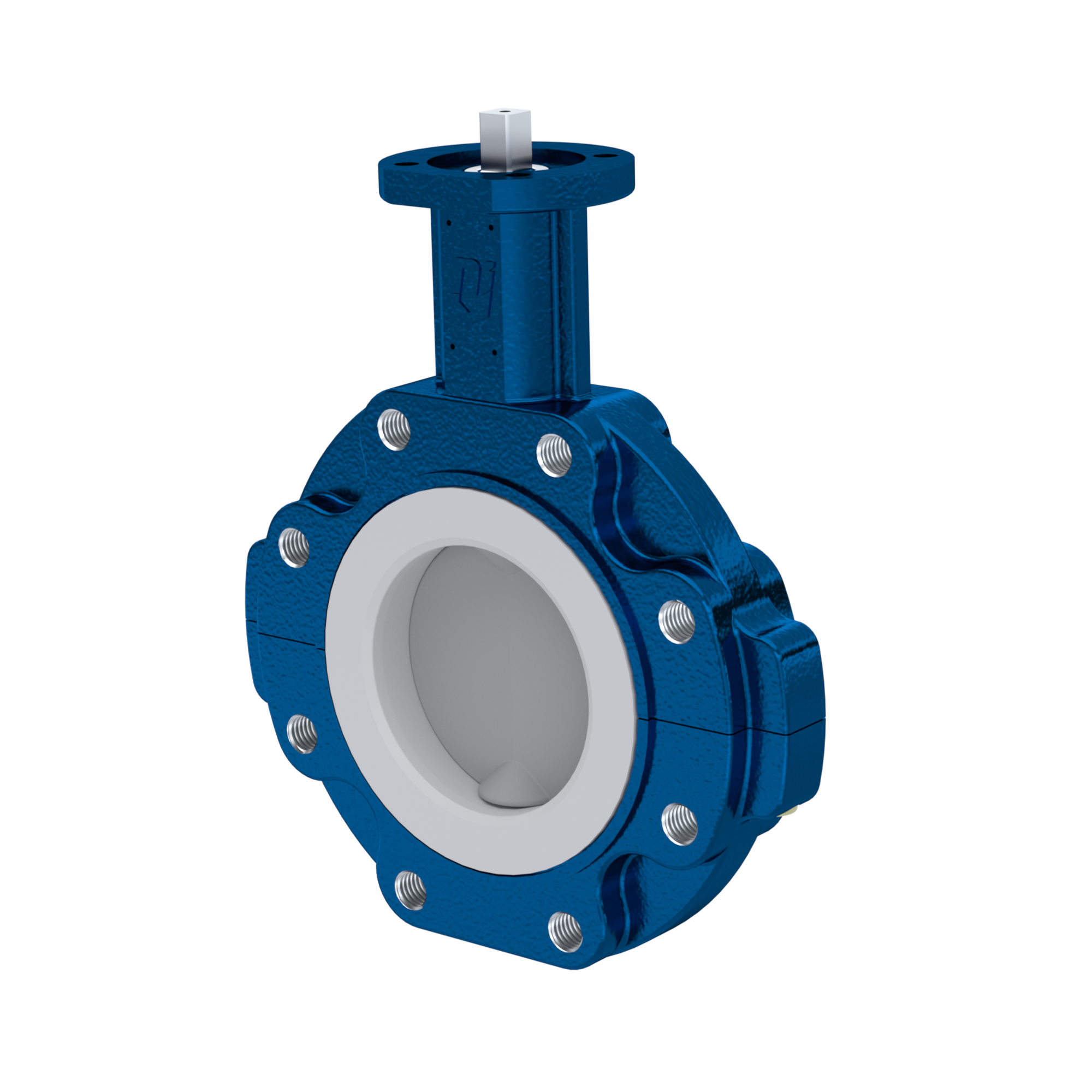 valvola a farfalla PFA PTFE AK10 DN100 ANSI150 senza leva inserto in FKM