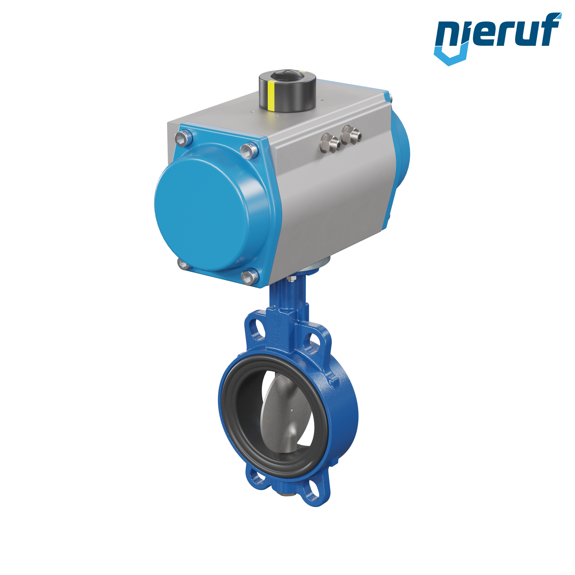 valvola a farfalla DN 100 AK01 EPDM DVGW acqua potabile, WRAS, ACS, W270 attuatore pneumatico a semplice effetto apertura a molla