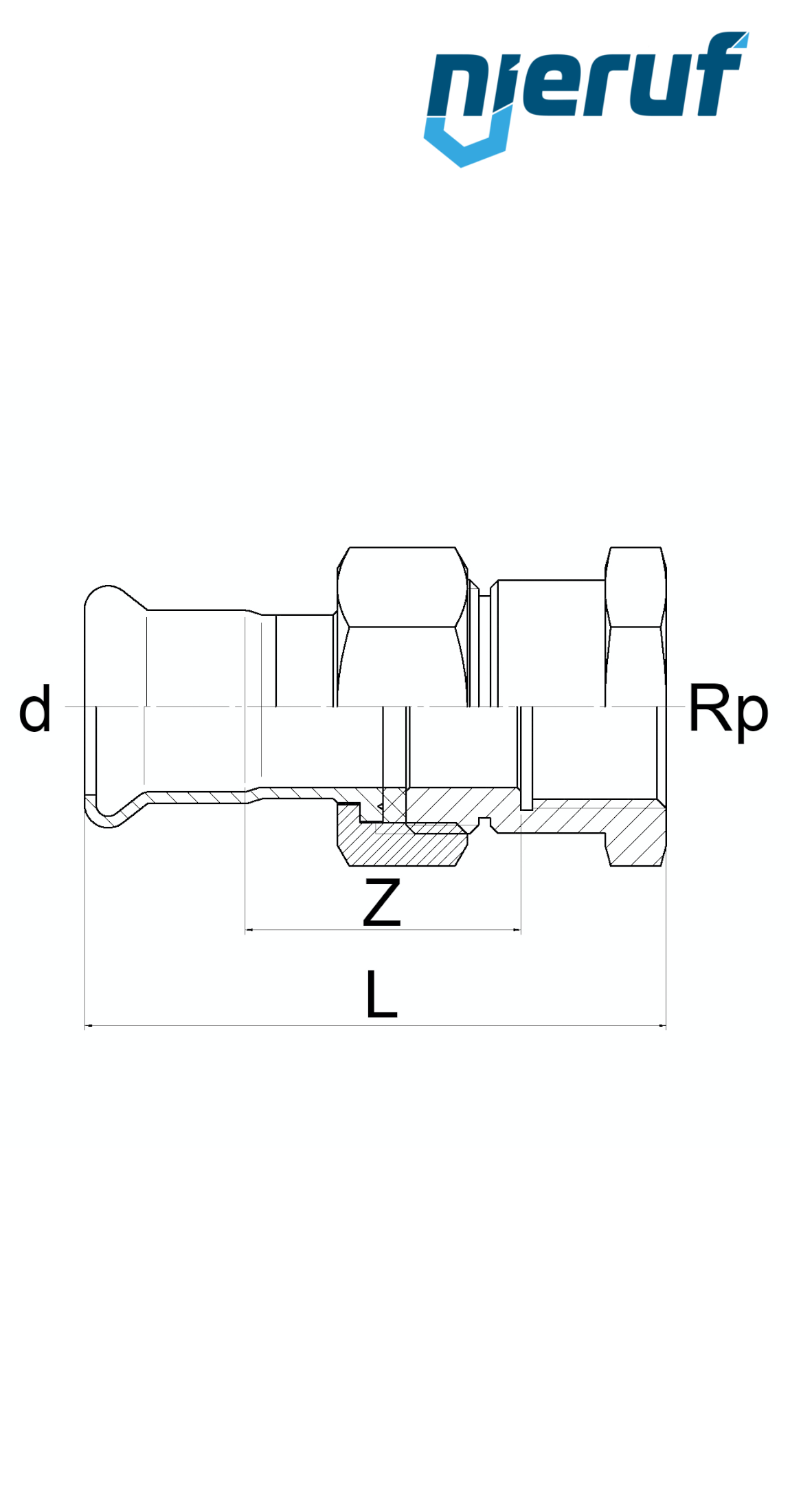 Raccordi dritti a pressare F DN50 - 54,0 mm filettatura interna 2" pollici acciaio inox