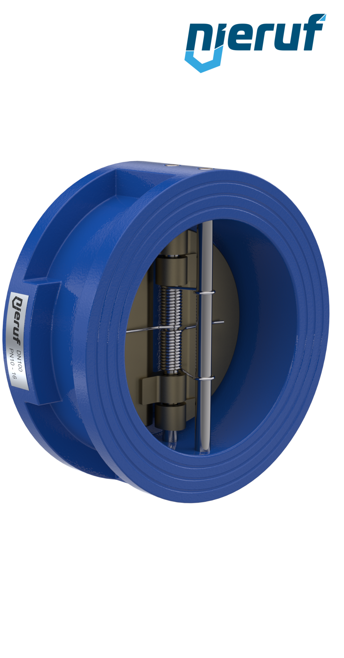 valvola di ritegno a doppio battente DN100 ANSI150 DR04 ANSI 150 GGG40 con rivestimento epossidico blu 180µm  FKM
