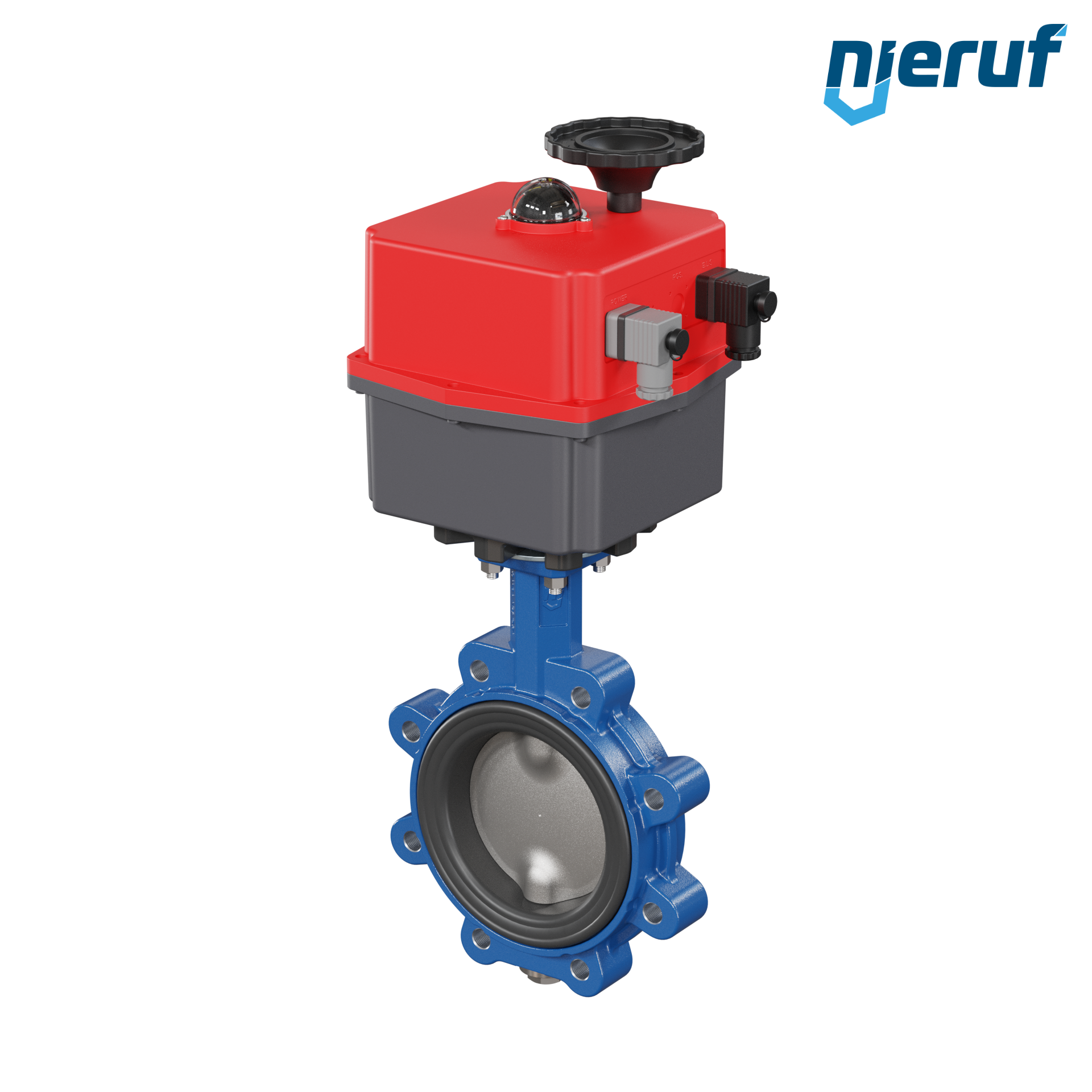 valvola a farfalla DN 125 con orecchie filettate / lug attuatore elettronico 24-240V DVGW-acqua potabile