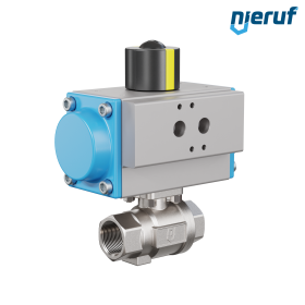 valvola a sfera pneumatica DN20 - 3/4" pollici azionamento rotativo a effetto semplice PK02