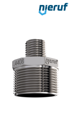 nipplo ridotto 1 1/2" x 1" pollici filett. esterna acciaio inossidabile 316