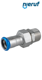 Raccordi dritti a pressare F DN12 - 15,0 mm filettatura esterna 3/4" pollice acciaio inox Raccordi dritti a pressare F DN12 - 15,0 mm filettatura esterna 3/4" pollice acciaio inox