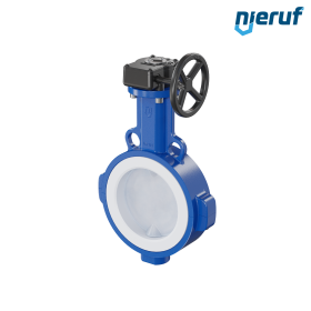 valvola a farfalla PFA PTFE AK09 DN125 PN10-PN16 volantino manuale inserto in silicone valvola a farfalla PFA PTFE AK09 DN125 PN10-PN16 volantino manuale inserto in silicone