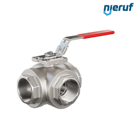 valvola a sfera a 3 DN50 - 2" pollici GK09 acciaio inossidabile con incavo a forma di T