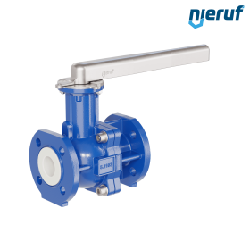 valvola a sfera flangiata PFA FK13 DN40 - 1 1/2" pollici PN10/16 in ghisa sferoidale 5.3103 con leva in acciaio