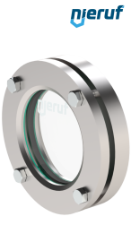 oblò di osservazione per serbatoi DN100 - 4" pollici  BS01 acciaio inossidabile 1.4571 vetro borosilicato 2,5bar