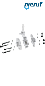 set di assemblaggio valvola a farfalla / flangia DN40 - 1 1/2" pollici per flangia PN10 acciaio inossidabile