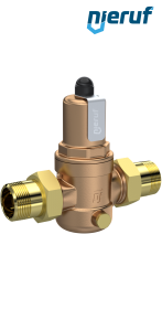 riduttore di pressione 1/2" pollici filettatura maschio DM02 ottone rosso FKM 1.0 - 8.0 bar