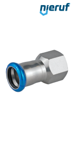 Raccordo a pressare femmina F  DN20 - 22,0 mm filettatura interna 1" pollice acciaio inox Raccordo a pressare femmina F  DN20 - 22,0 mm filettatura interna 1" pollice acciaio inox