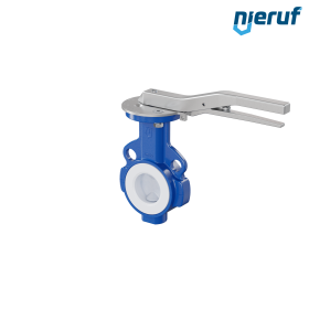 valvola a farfalla PFA PTFE AK09 DN50 PN10-PN16 leva inserto in silicone